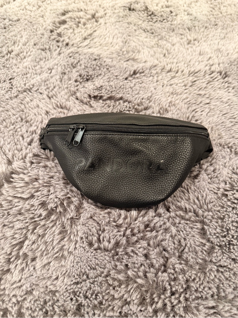 Pandora Black Pebbled Leather Belt Bag